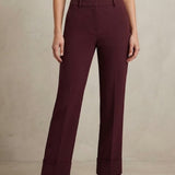 Pantalone Elegante con Risvolto e Tasche a Filo LIB25524 VINO MARICLA 