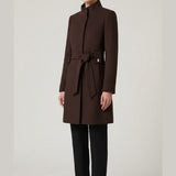 cappotto triplo crepe con cintura LIB25678 MORO MARICLA 