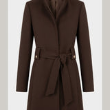 cappotto triplo crepe con cintura LIB25678 MORO MARICLA 