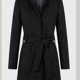 cappotto triplo crepe con cintura LIB25678 NERO MARICLA 