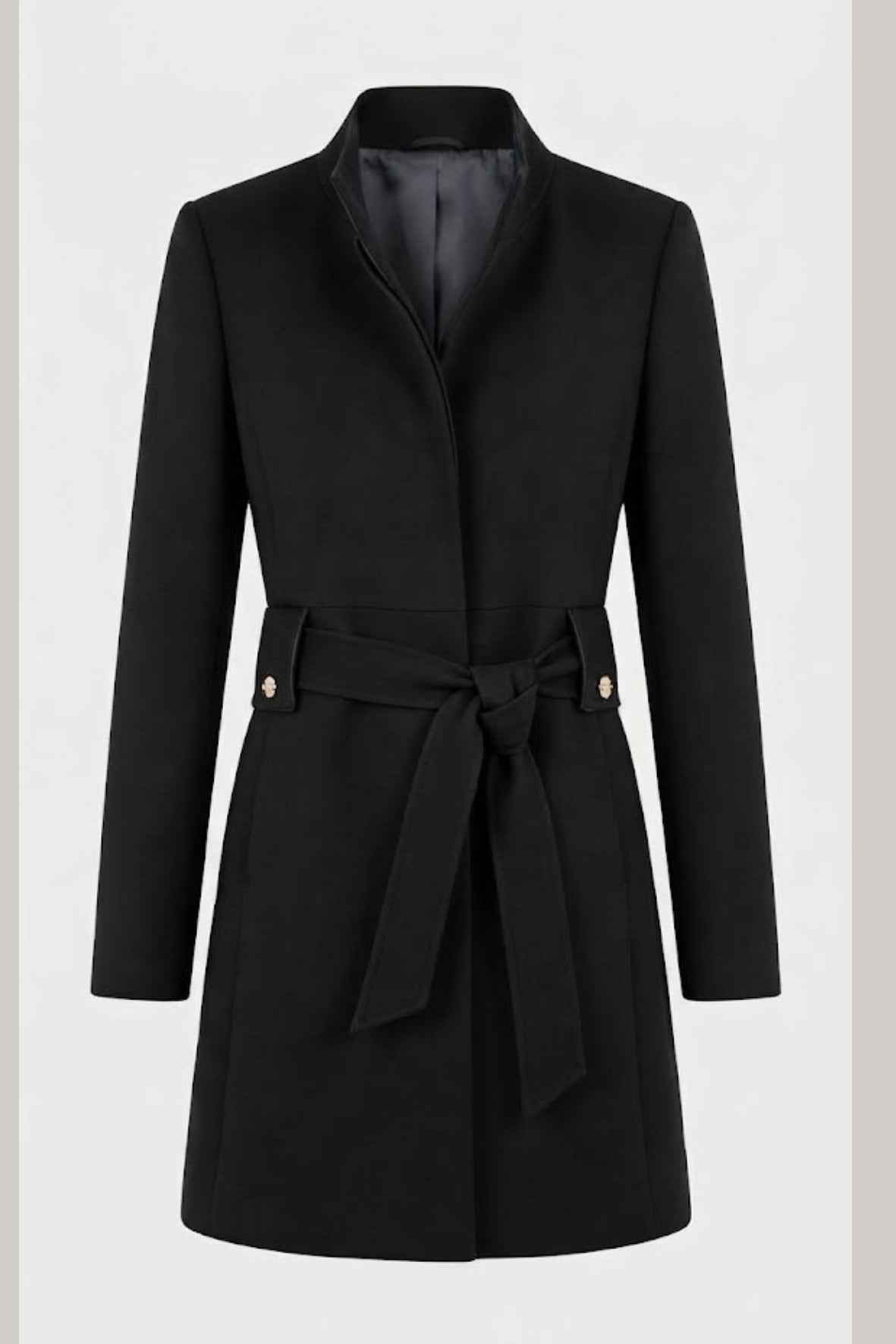 cappotto triplo crepe con cintura LIB25678 NERO MARICLA 