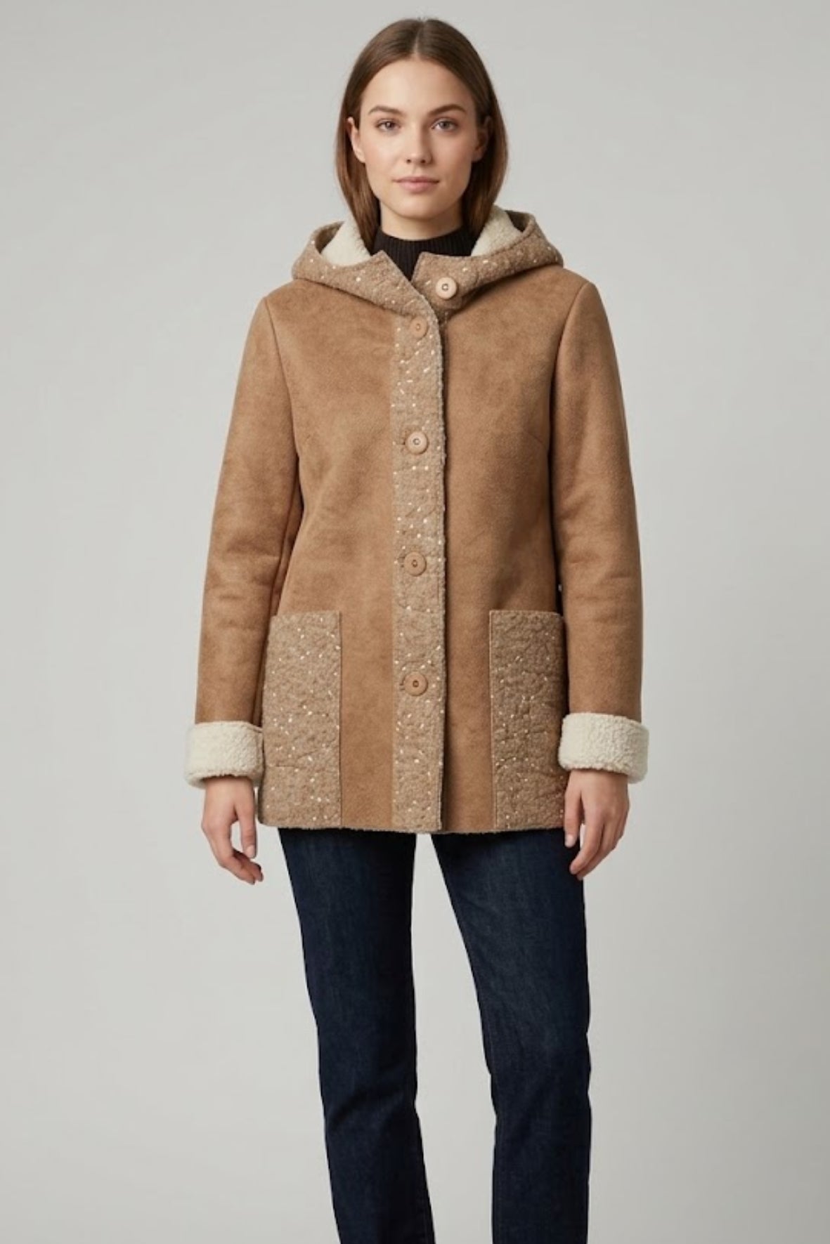 giaccone ecomontone con fantasia MAMMA BEIGE MARICLA 