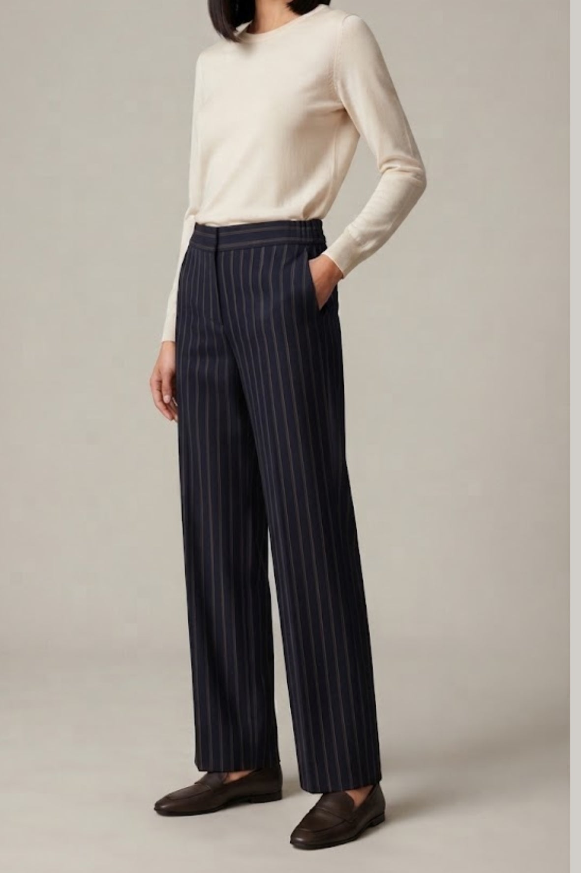 pantalone gessato MARGOT BLU MARICLA 