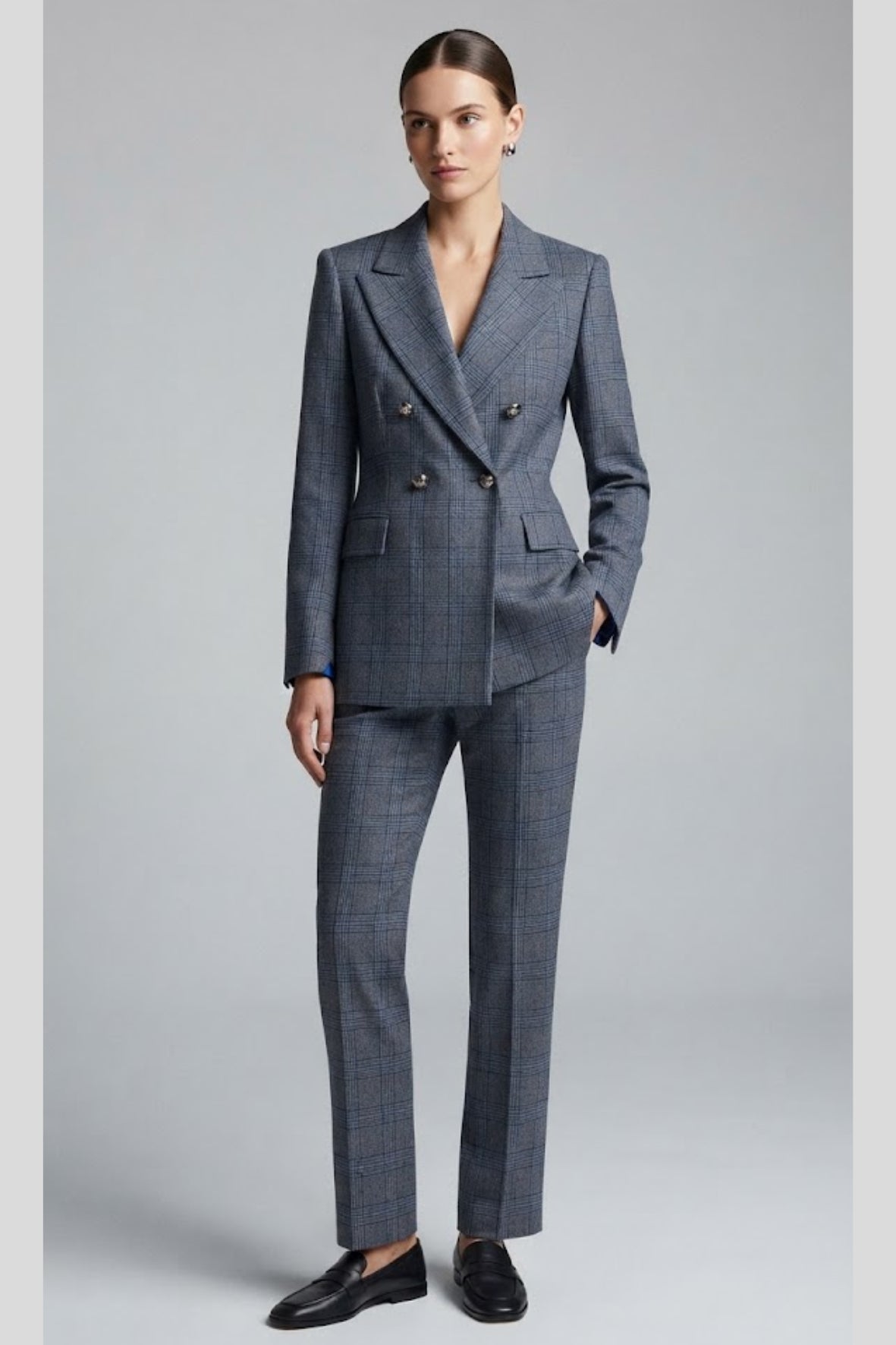 tailleur doppio petto galles MIRTILLO BLU MARICLA 