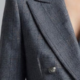 tailleur doppio petto galles MIRTILLO BLU MARICLA 
