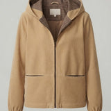 giacca coste cappuccio quadretti MONDO BEIGE MARICLA 