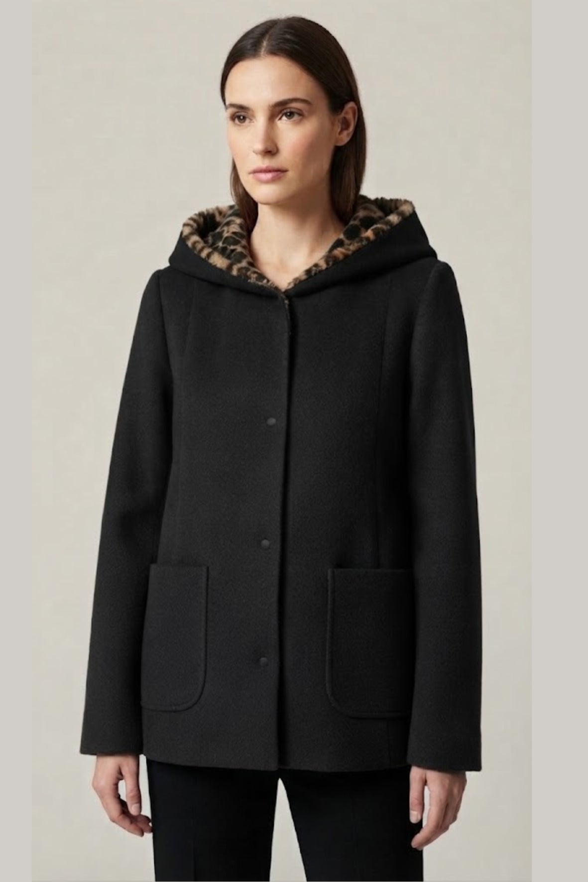giaccone con animalier NAOMI NERO MARICLA 