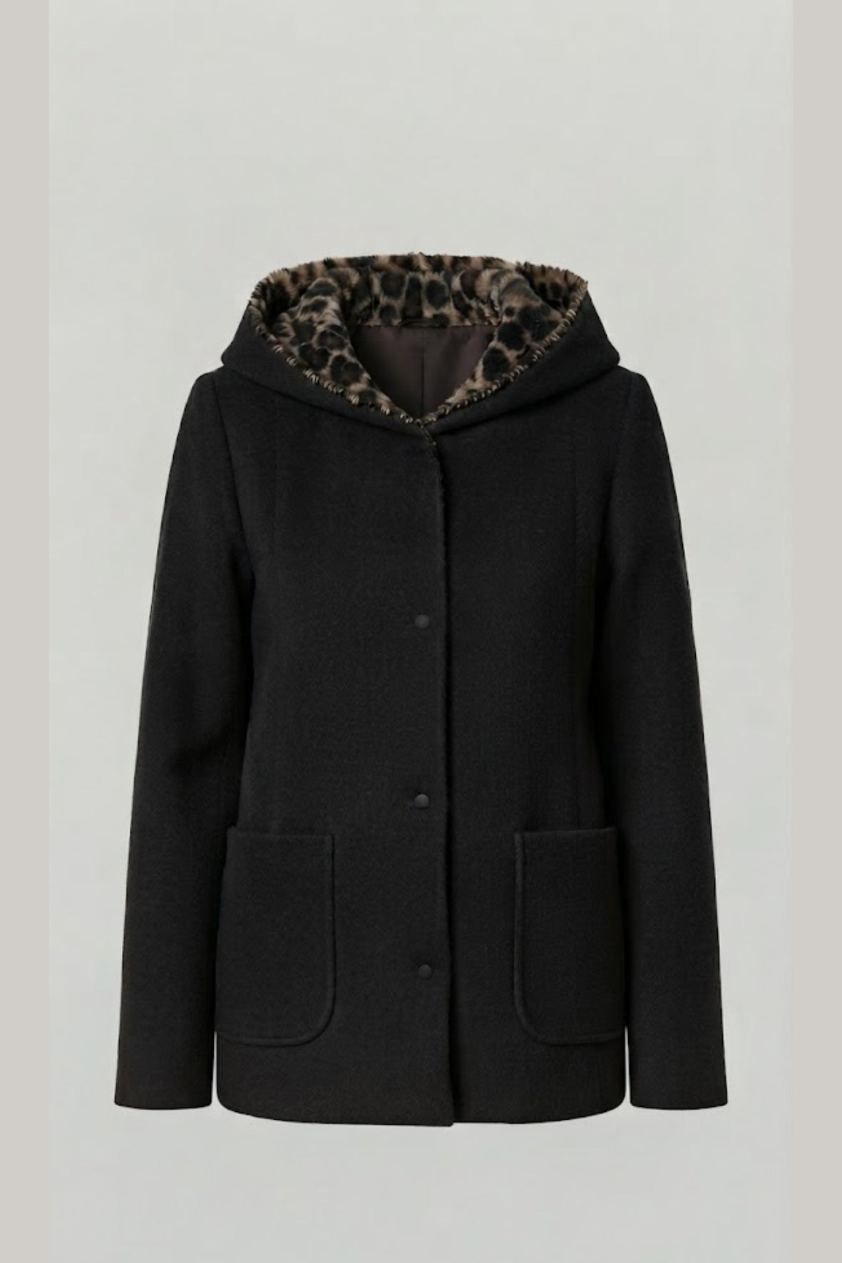 giaccone con animalier NAOMI NERO MARICLA 