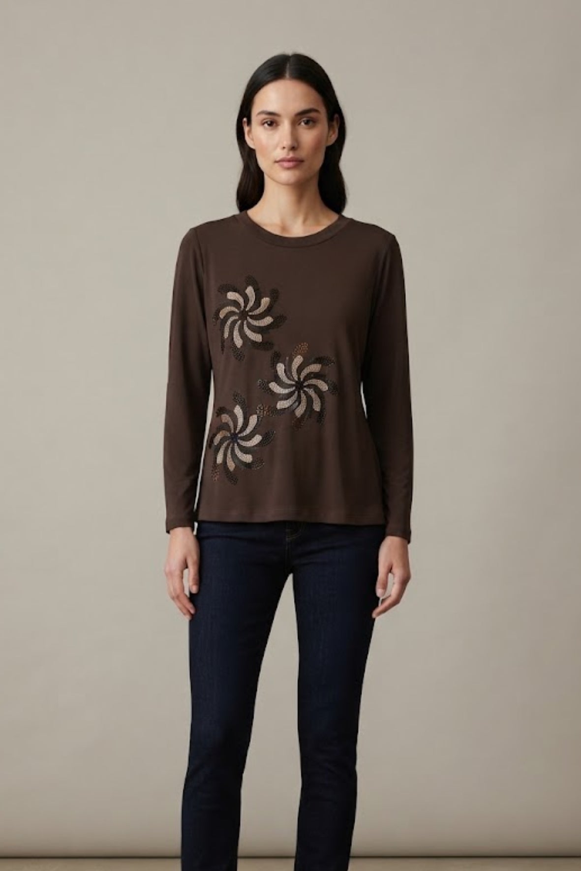 maglia girasole PER26671 MORO MARICLA 