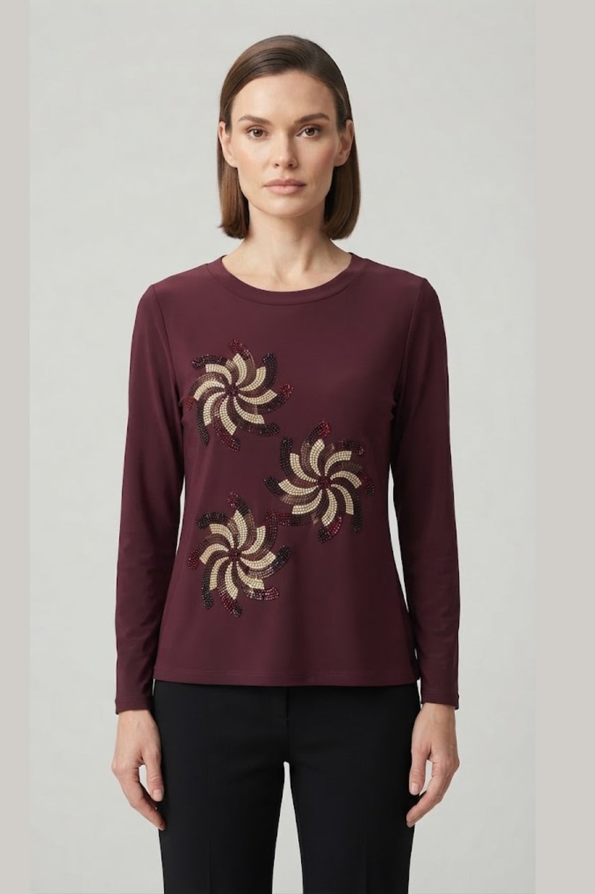 maglia girasole PER26671 VINO MARICLA 