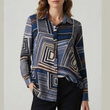 camicia fantasia PER26699 BLU MARICLA 