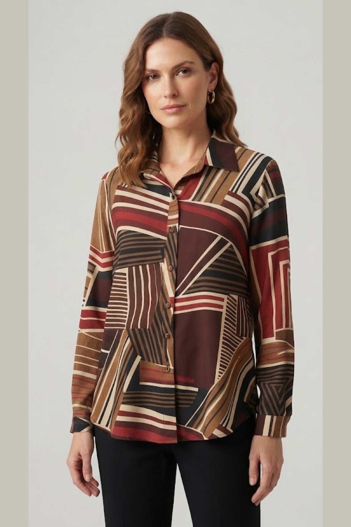 camicia fantasia PER26699 VINO MARICLA 