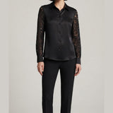 camicia con manico pizzo floccato PER26804 NERO MARICLA 