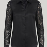 camicia con manico pizzo floccato PER26804 NERO MARICLA 