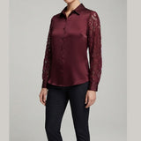 camicia con manico pizzo floccato PER26804 VINO MARICLA 