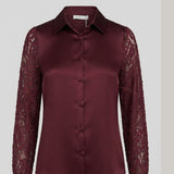 camicia con manico pizzo floccato PER26804 VINO MARICLA 