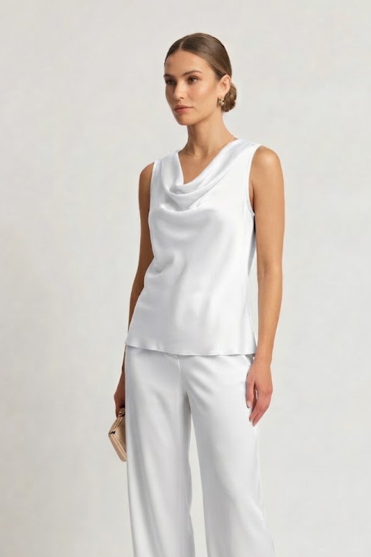 Top canotta con scollo sceso ROMI2174A27 BIANCO MARICLA 