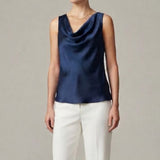 Top canotta con scollo sceso ROMI2174A27 BLU MARICLA 