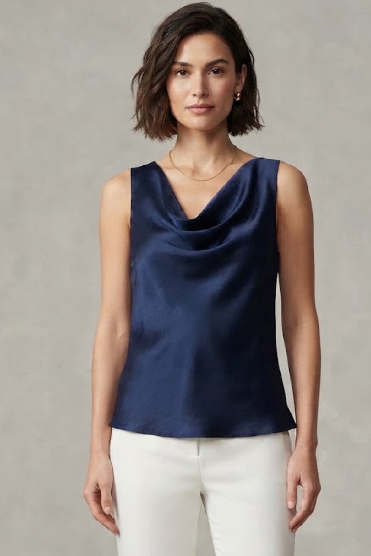 Top canotta con scollo sceso ROMI2174A27 BLU MARICLA 