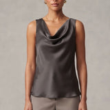 Top canotta con scollo sceso ROMI2174A27 FANGO MARICLA 