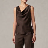Top canotta con scollo sceso ROMI2174A27 MORO MARICLA 