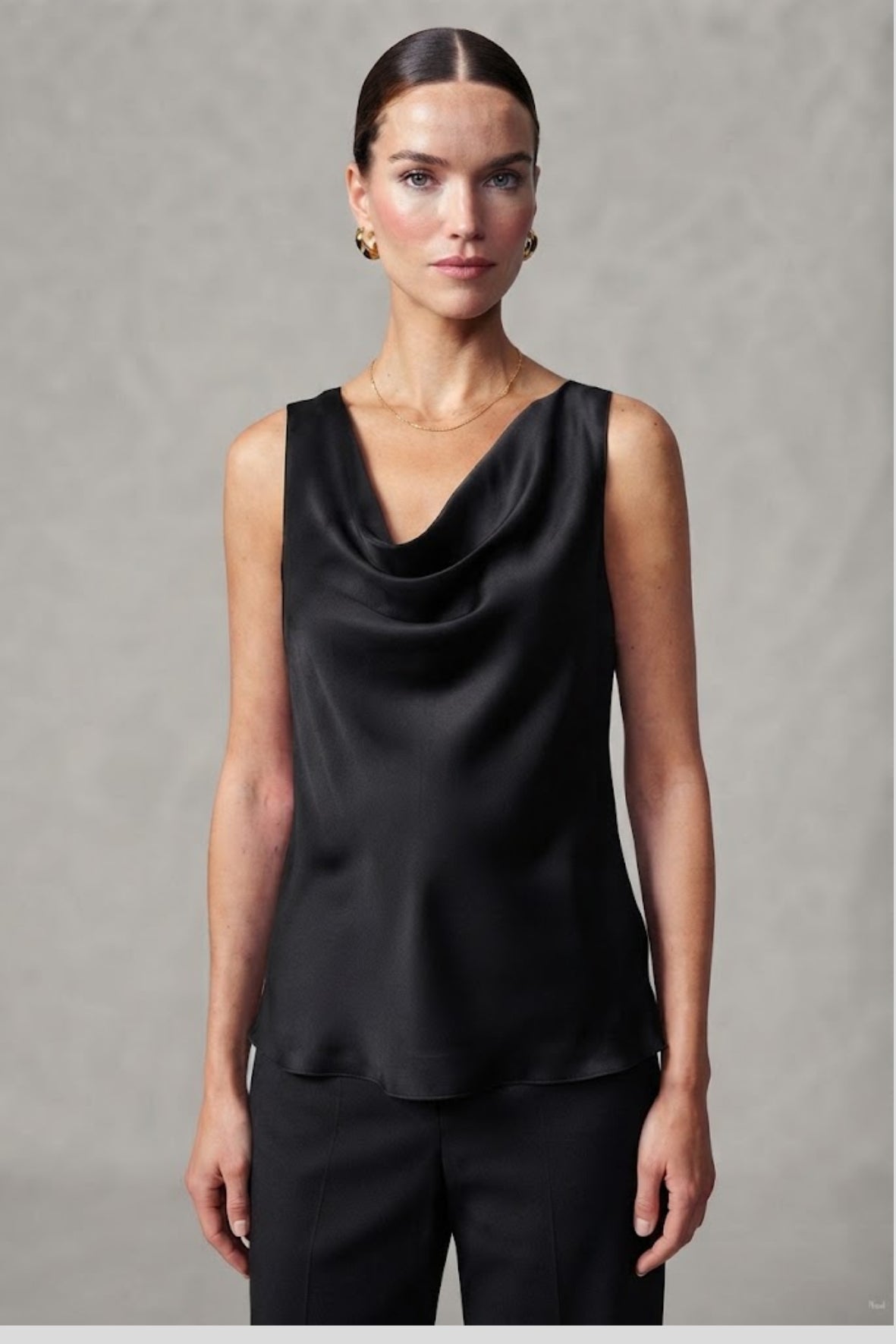 Top canotta con scollo sceso ROMI2174A27 NERO MARICLA 