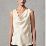 Top canotta con scollo sceso ROMI2174A27 PANNA MARICLA 