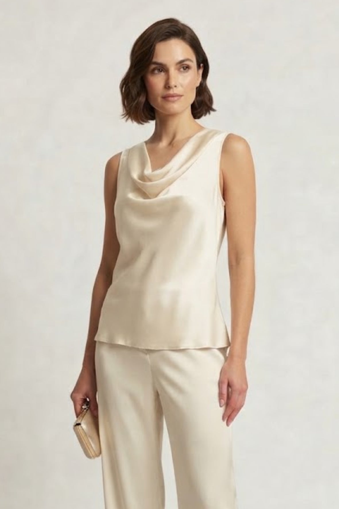 Top canotta con scollo sceso ROMI2174A27 PANNA MARICLA 
