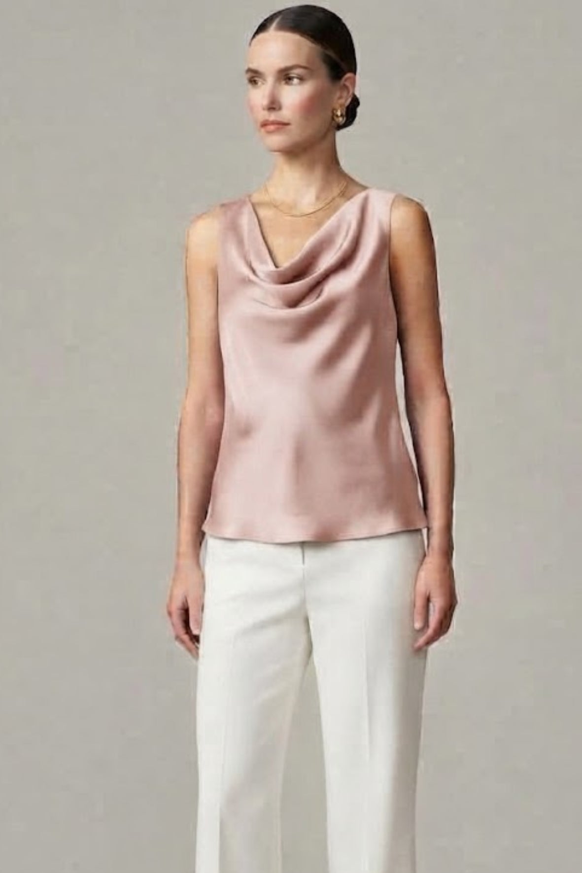 Top canotta con scollo sceso ROMI2174A27 ROSA MARICLA 