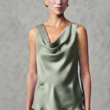 Top canotta con scollo sceso ROMI2174A27 SALVIA MARICLA 