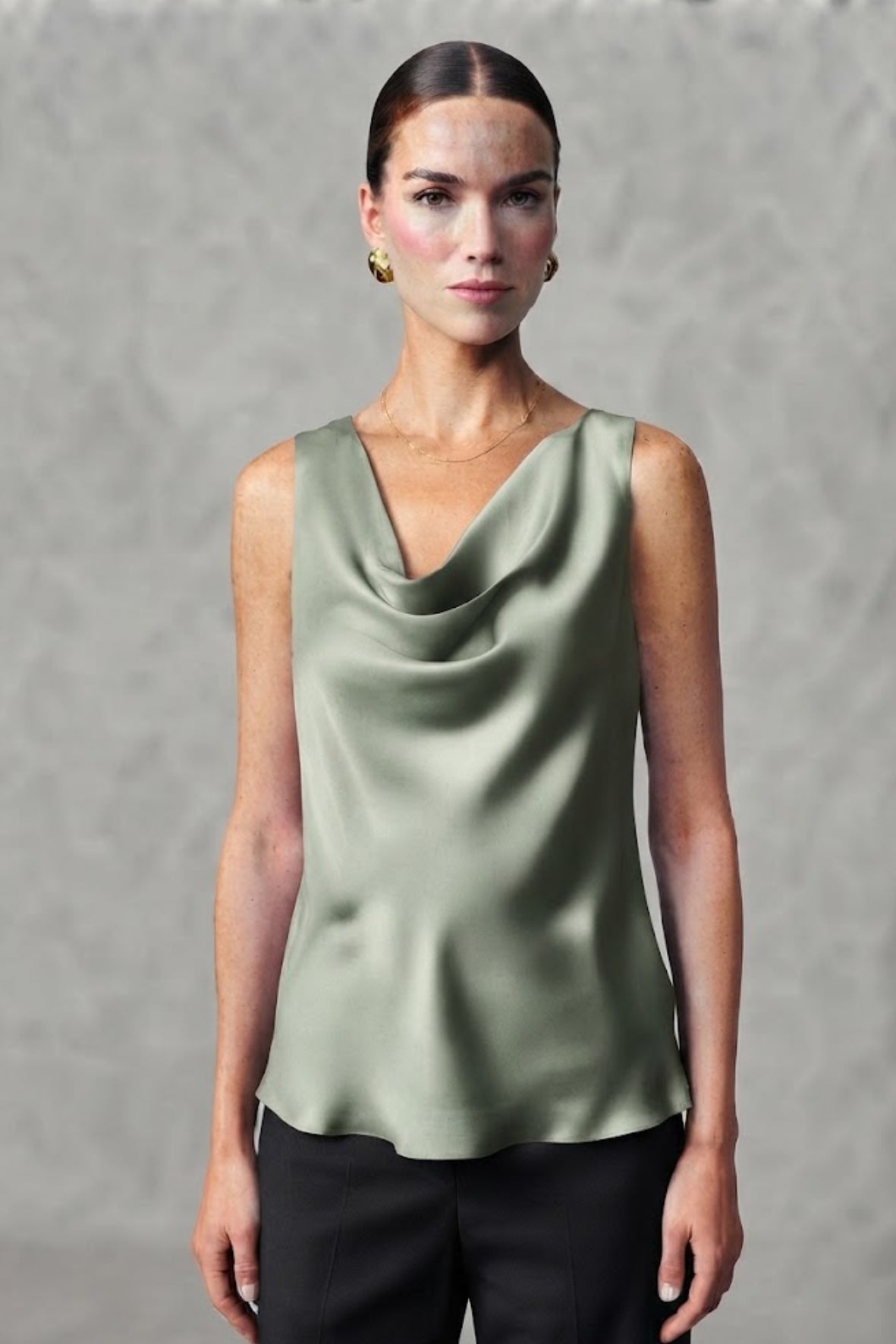 Top canotta con scollo sceso ROMI2174A27 SALVIA MARICLA 