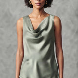 Top canotta con scollo sceso ROMI2174A27 SALVIA MARICLA 