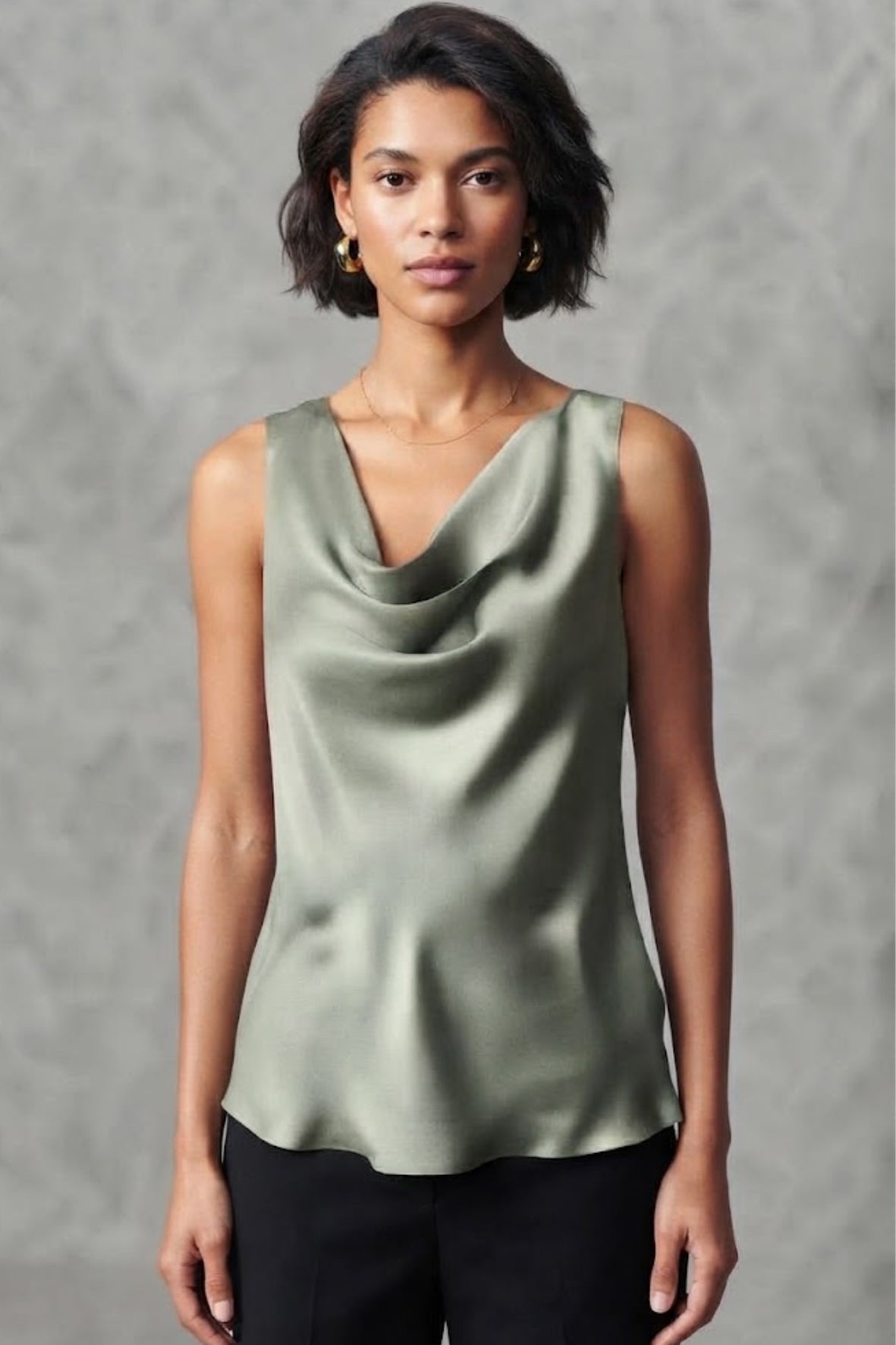 Top canotta con scollo sceso ROMI2174A27 SALVIA MARICLA 