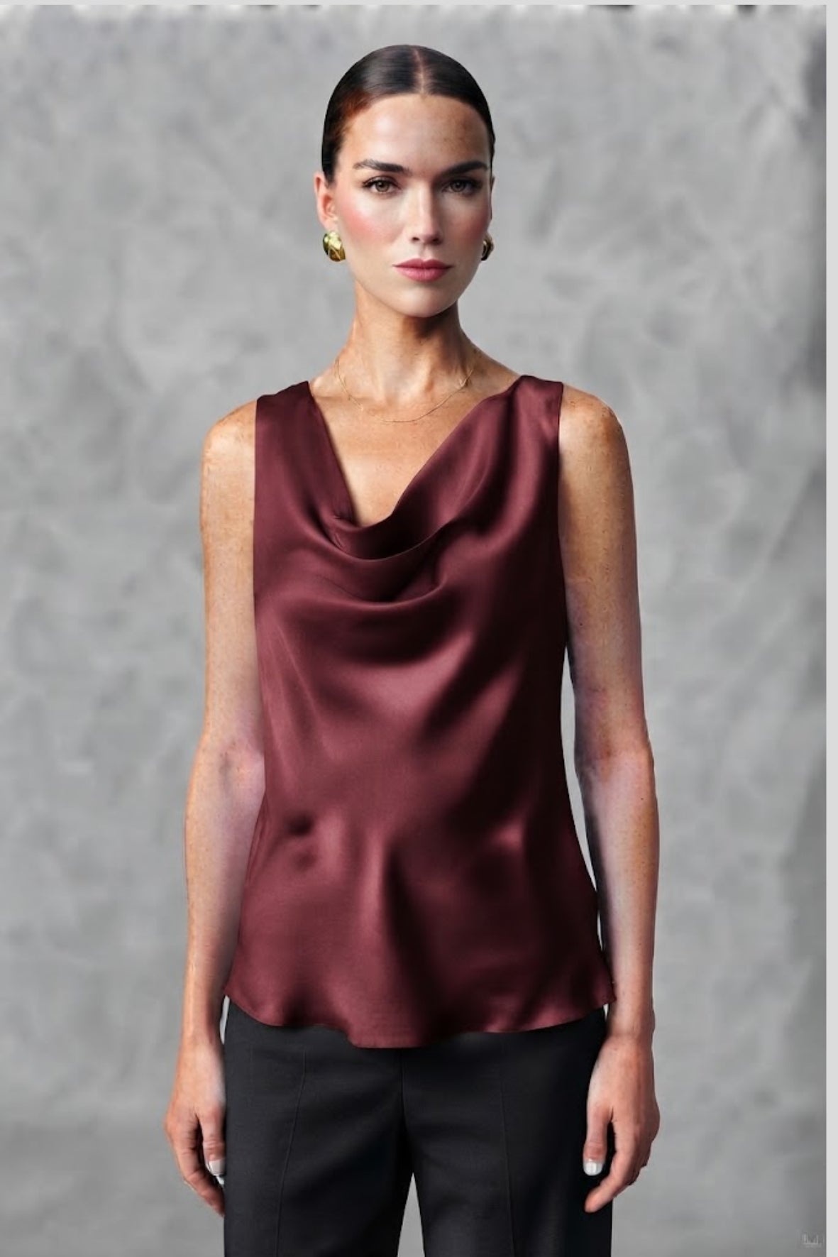 Top canotta con scollo sceso ROMI2174A27 VINO MARICLA 