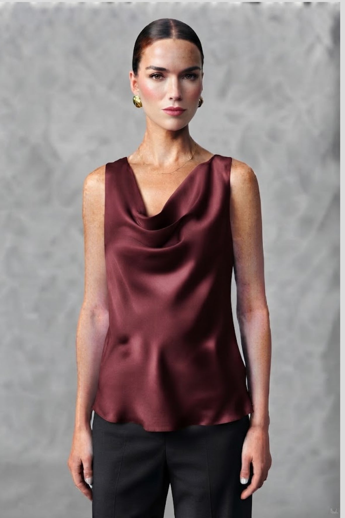 Top canotta con scollo sceso ROMI2174A27 VINO MARICLA 