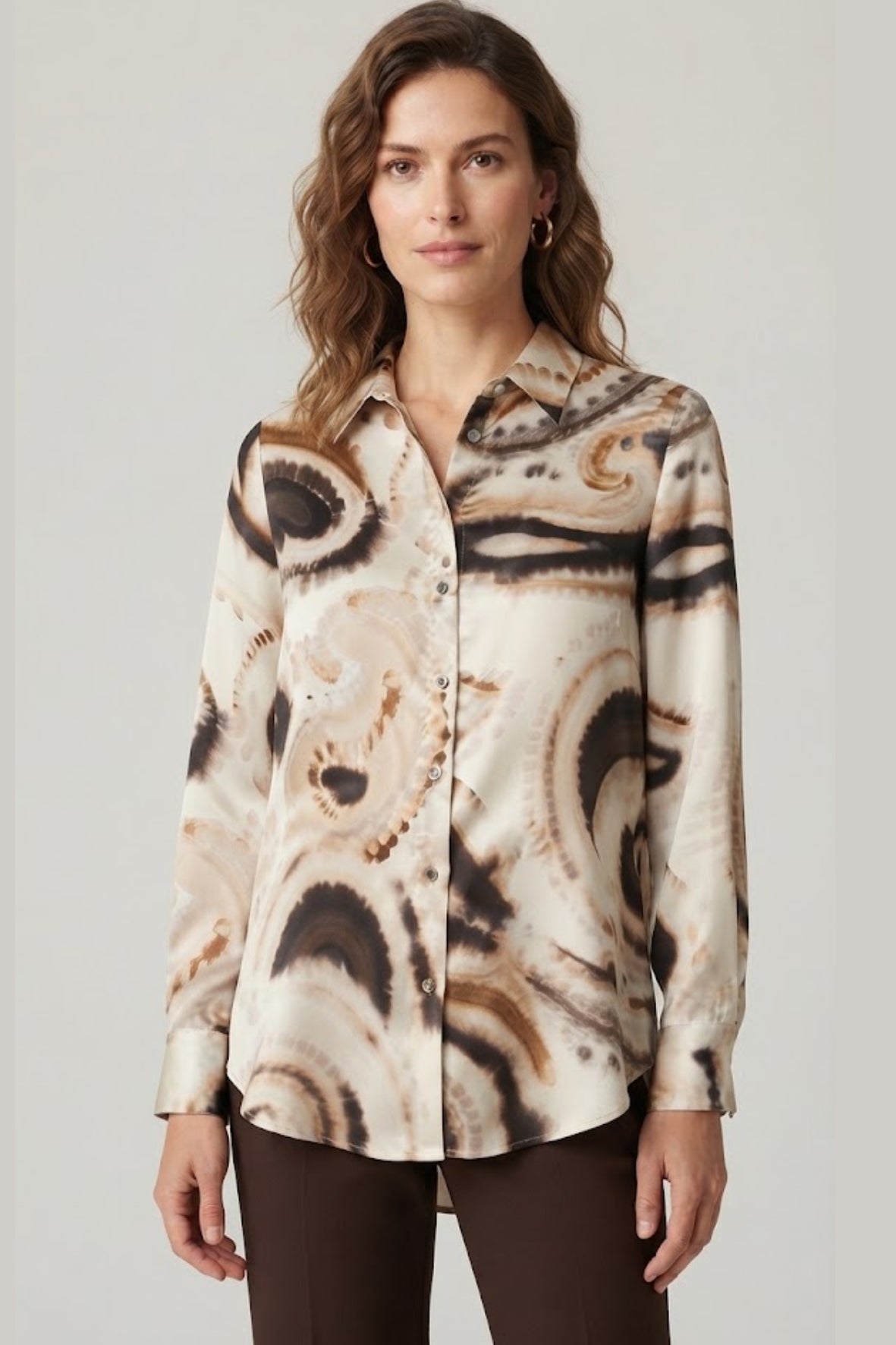camicia fantasia ROMI2901 SABBIA MARICLA 