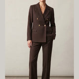 tailleur doppio petto gessato ROMI4223 MORO MARICLA 