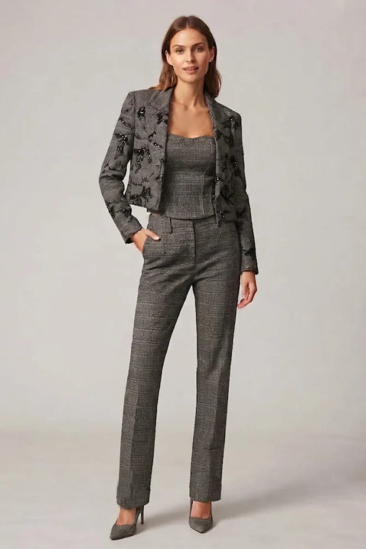 Tailleur 3 Pezzi con corpetto SH940TP MORO SHARON 