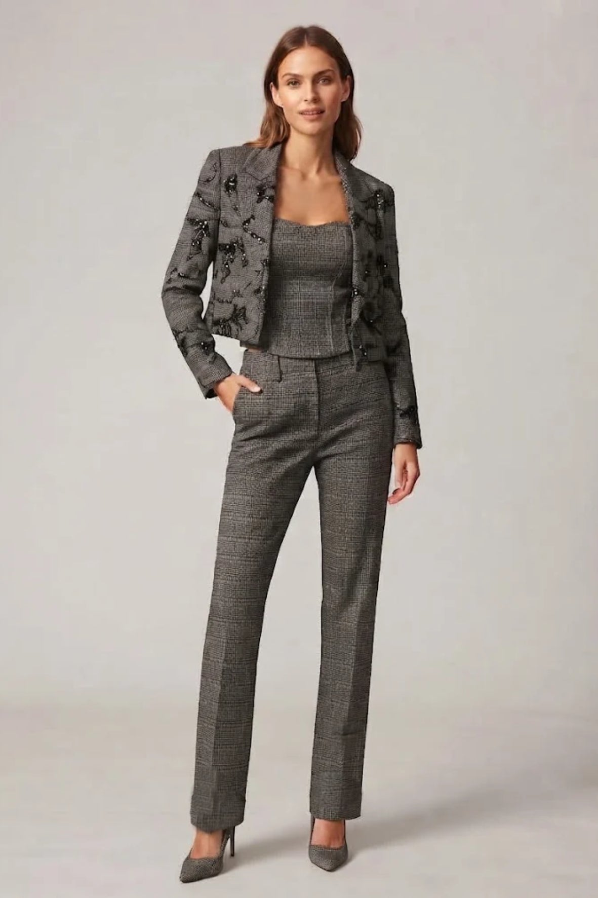 Tailleur 3 Pezzi con corpetto SH940TP MORO SHARON 