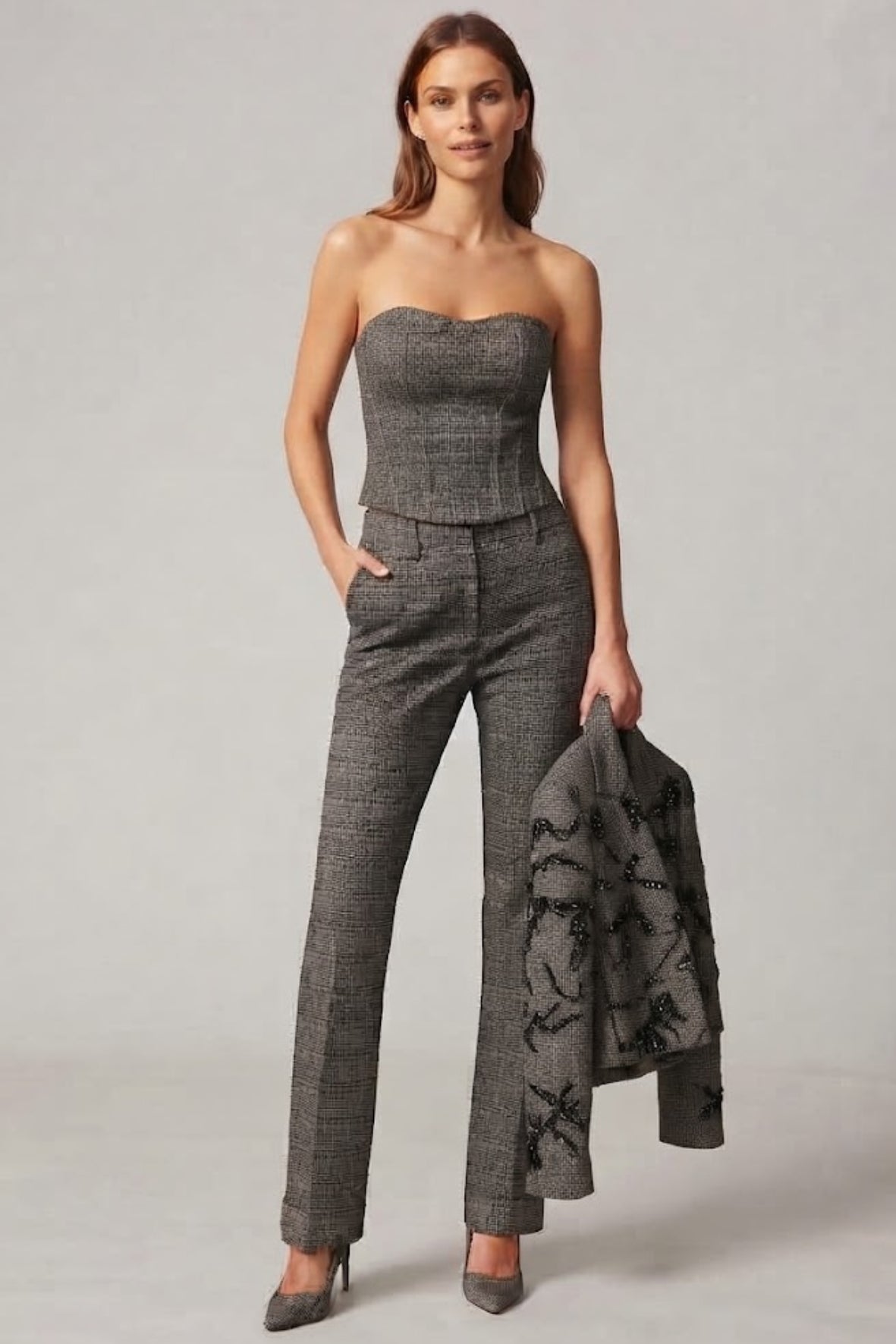 Tailleur 3 Pezzi con corpetto SH940TP MORO SHARON 