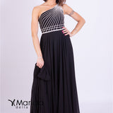Abito lungo strass JC34119 NERO MARICLA ELEGANCE 