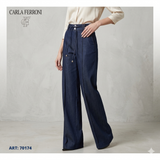 Pantalone jeans palazzo laccetto