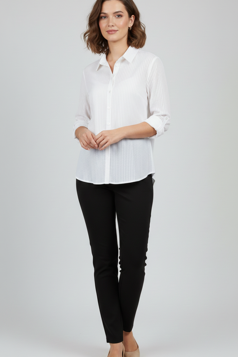 camicia pizzo LIN423 BIANCO MARICLA 