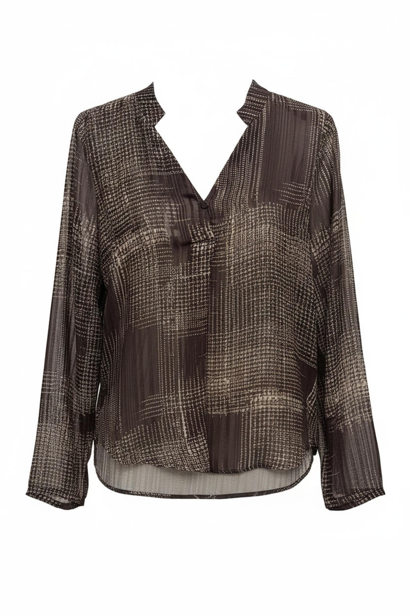 camicia blusa fantasia CS148153 MORO MARICLA 