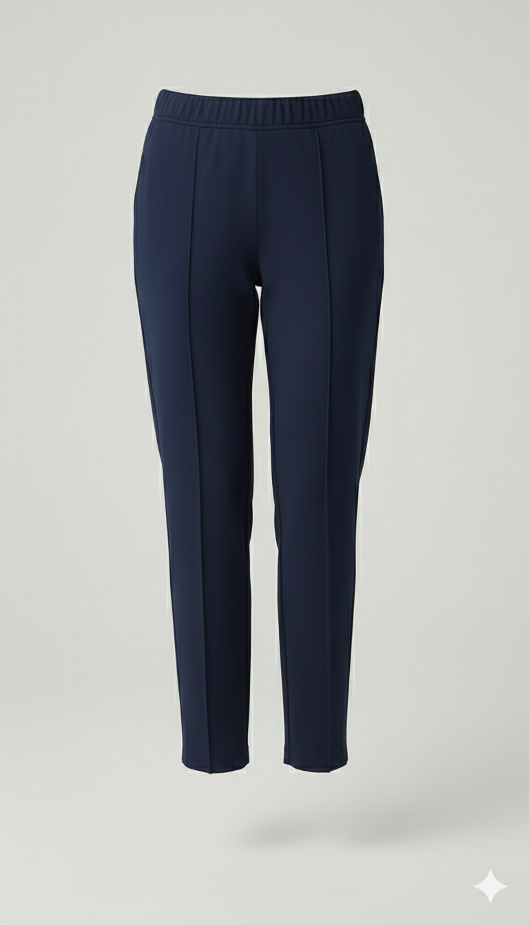 Pantalone Jogger Urban-Chic con Nervatura Frontale CF22111 BLU CARLA FERRONI 