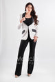 tailleur 3 pz bicolore pantalone zampa