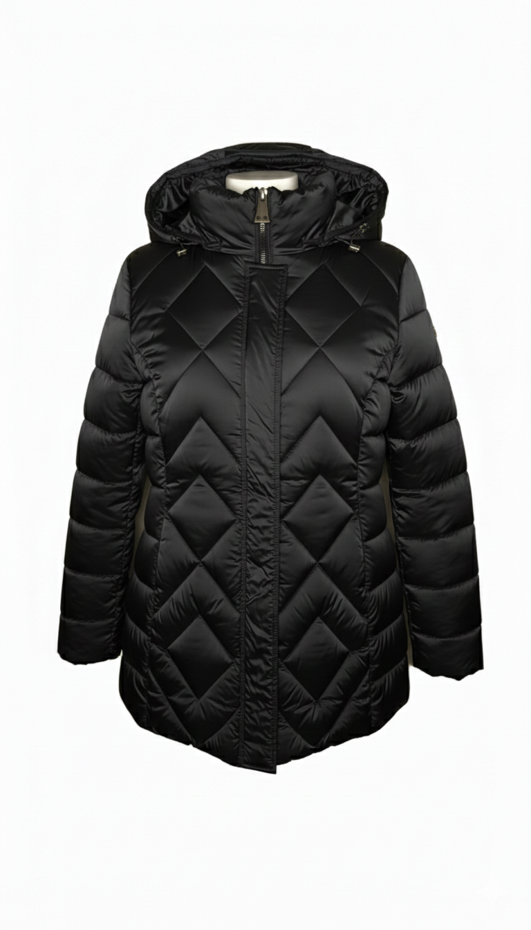 Giaccone piumino con cappuccio LIN3458 NERO LINDAS 