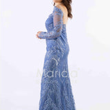 abito manica lunga ricamato FI7485 INDACO MARICLA ELEGANCE 
