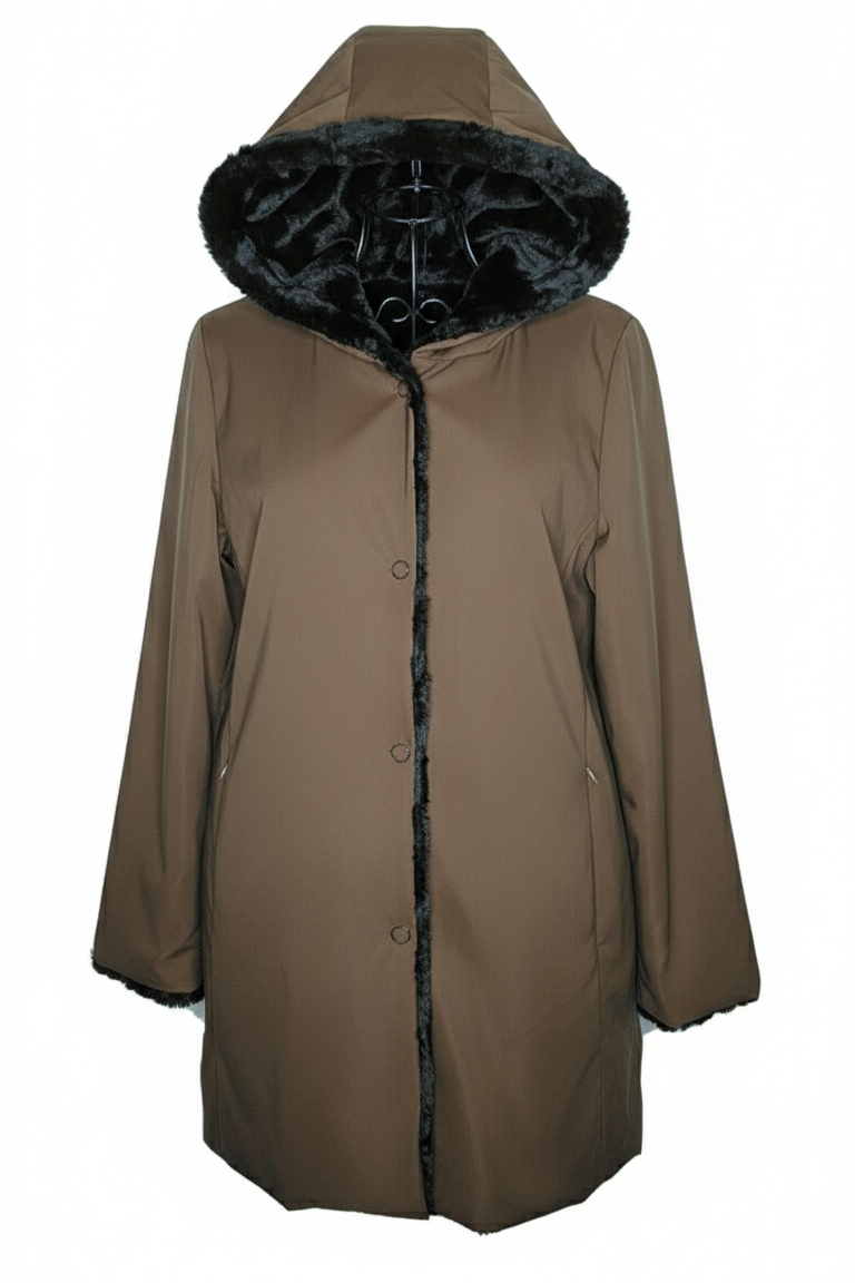 ecomontone spalmato reversibile pelliccia GIOIA COGNAC MARICLA 