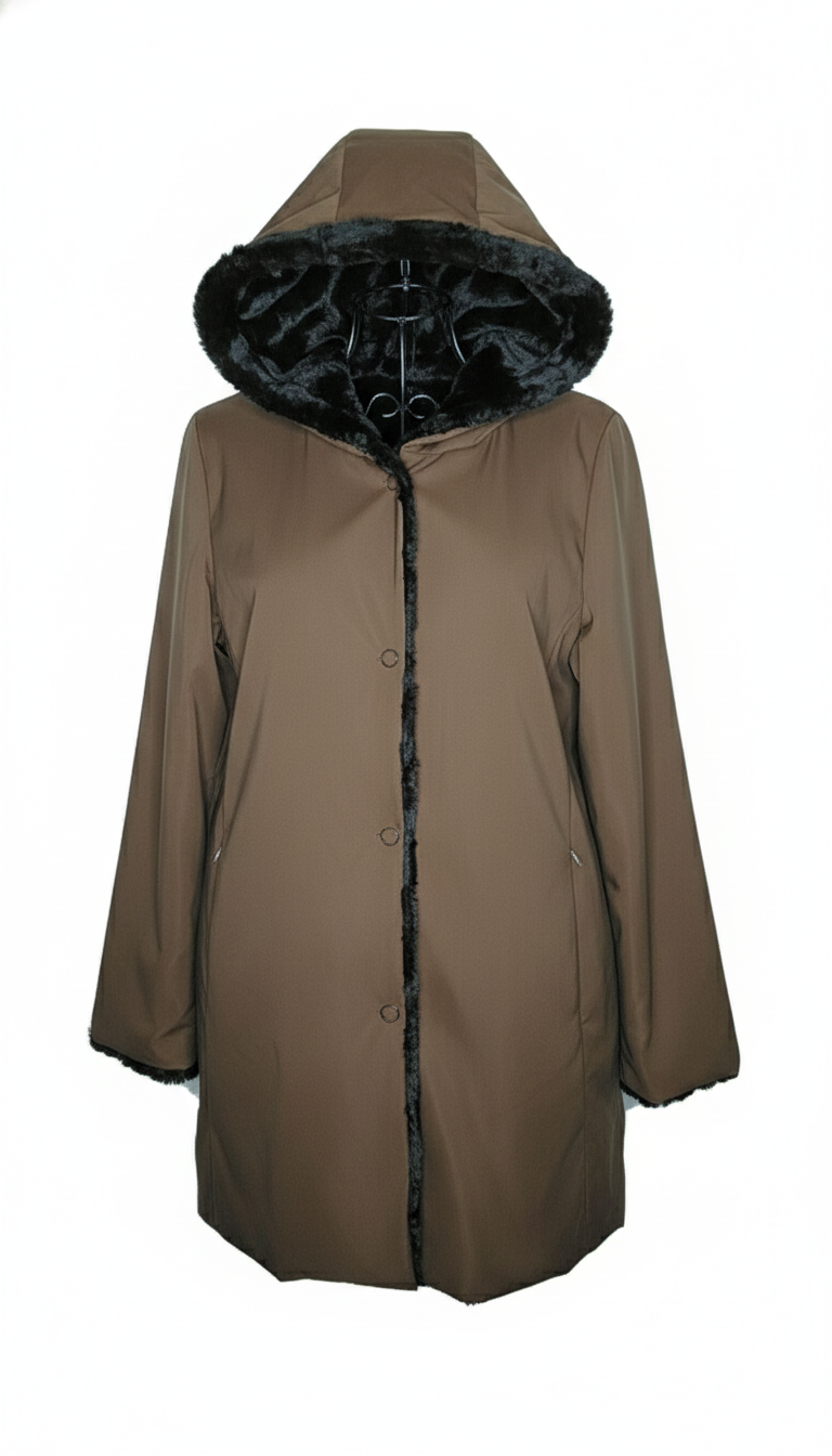 ecomontone spalmato reversibile pelliccia GIOIA COGNAC MARICLA 